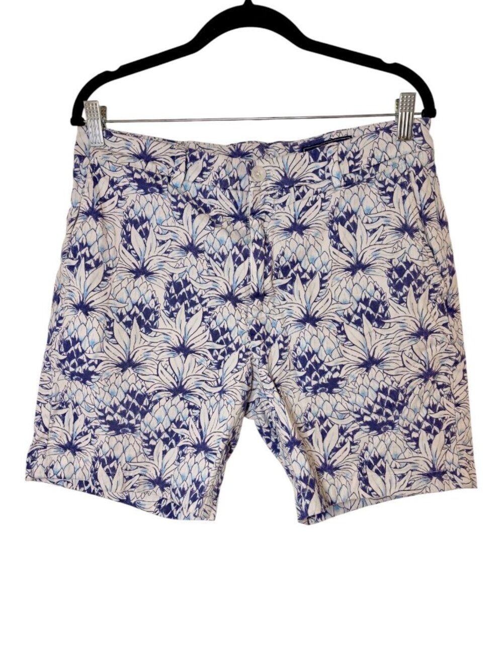 Vineyard Vines Blue Pineapple Print Breaker Shorts 7" Inseam Size 33